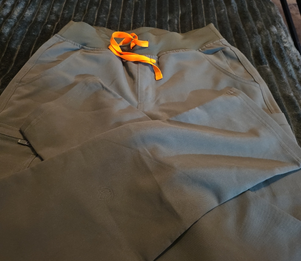 Figs Olive Joggers with Orange Accent